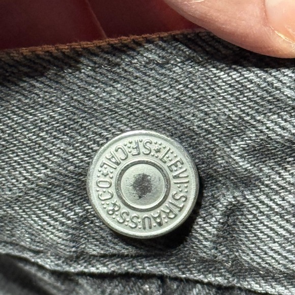 Levi's 501 Original Button Fly Jeans Black Wash W27 L32 (31) Raw Hem - Picture 3 of 13